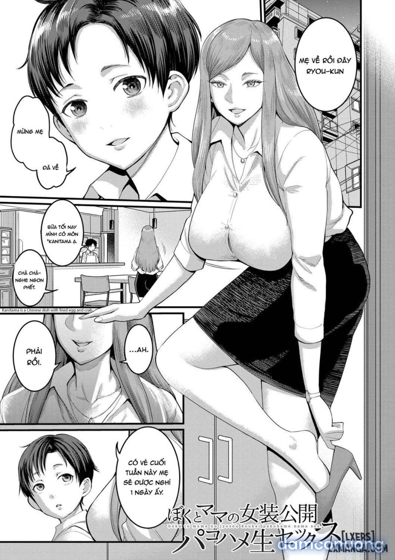 Boku to Mama no Josou Koukai Pakohame Nama Sex